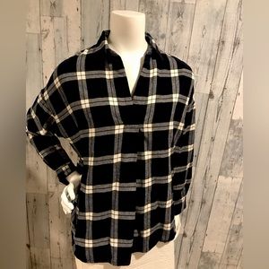 Uniqlo navy flannel top/tunic